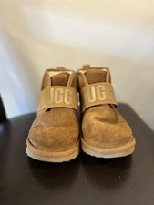 Big kid 4 UGG Neumel II Graphic Slip On Suede Sheepskin Lined Boots, Chestnut