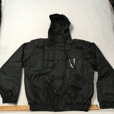 High Visibility Winter Safety Jacket Men Insulated Work Large Black