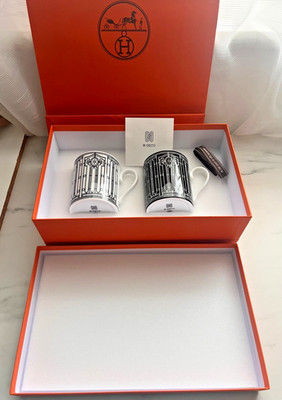 HERMES, H Deko 2er Set Tassen Nr1 und 2