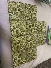 10 Antique Majolica Fireplace (or wherever!) Tile 4x4 Tiles "Morning Glory"