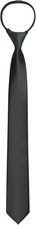Men's Pre-Tied Necktie, Adjustable Zipper Skinny Ties for Men, Solid Color Black