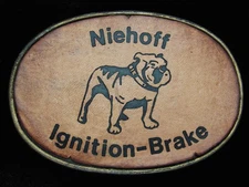 PH15117 VINTAGE 1970s **NIEHOFF IGNITION-BRAKE** AUTO & CAR PARTS COMPAY BUCKLE