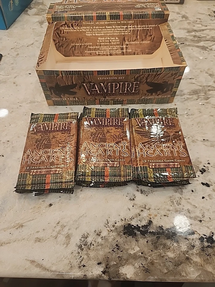 Ancient Hearts Vampire The Eternal Struggle Box W/ 12 Sealed Packs WOTC - TCCCX - Image 2 of 2