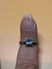 Sterling Silver 925 Blue Square Stone Ring Vintage Sz 6.5 NR