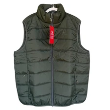 Camel Crown Vest Mens 2XL Green Puffer Casual Outerwear Lightweight Zip Pockets