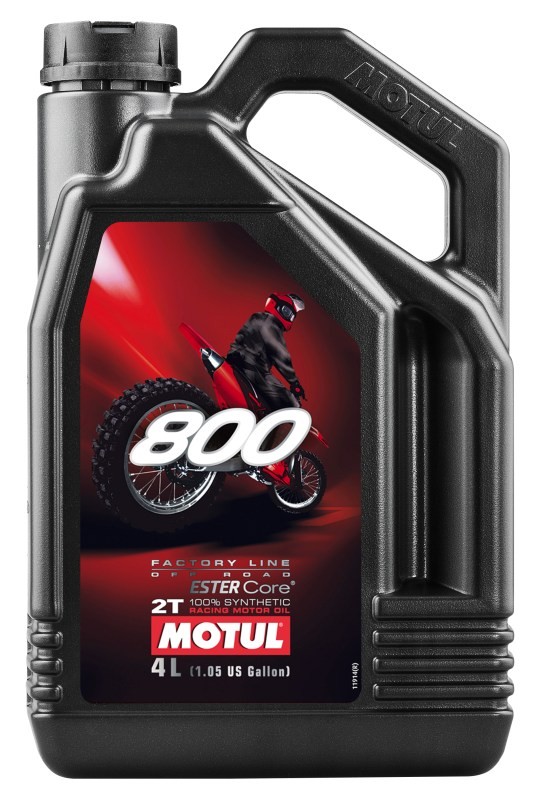 Huile 800 2T 4L lubrifiant moto synthétique ester core off road