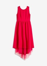 Vokuhila-Kleid mit Tüll-Unterrock Gr. 44/46 Magenta Magentapink Abendkleid Neu*