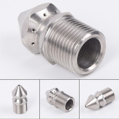 Langlebig Nützlich Düse 3 / 8BSP-Stecker Jetter Kanal Kopf 1 vorderes Loch