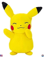 Pokémon 8" Pikachu Plush Toy, Soft Stuffed Animal, Yellow, Collectible Figure