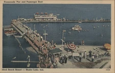 Monticello,IN Promenade Pier,Passenger Boat,Ideal Beach Resort,Shafer Lake
