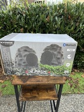 Wireless Bluetooth Stereo Rock Speaker 2 Pack Outdoor IPX5 Waterproof Recharge