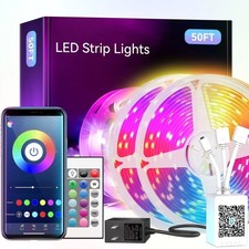 LED Strip Lights RGB with App Remote Control Music Sync for Bedroom TV Room Deco
