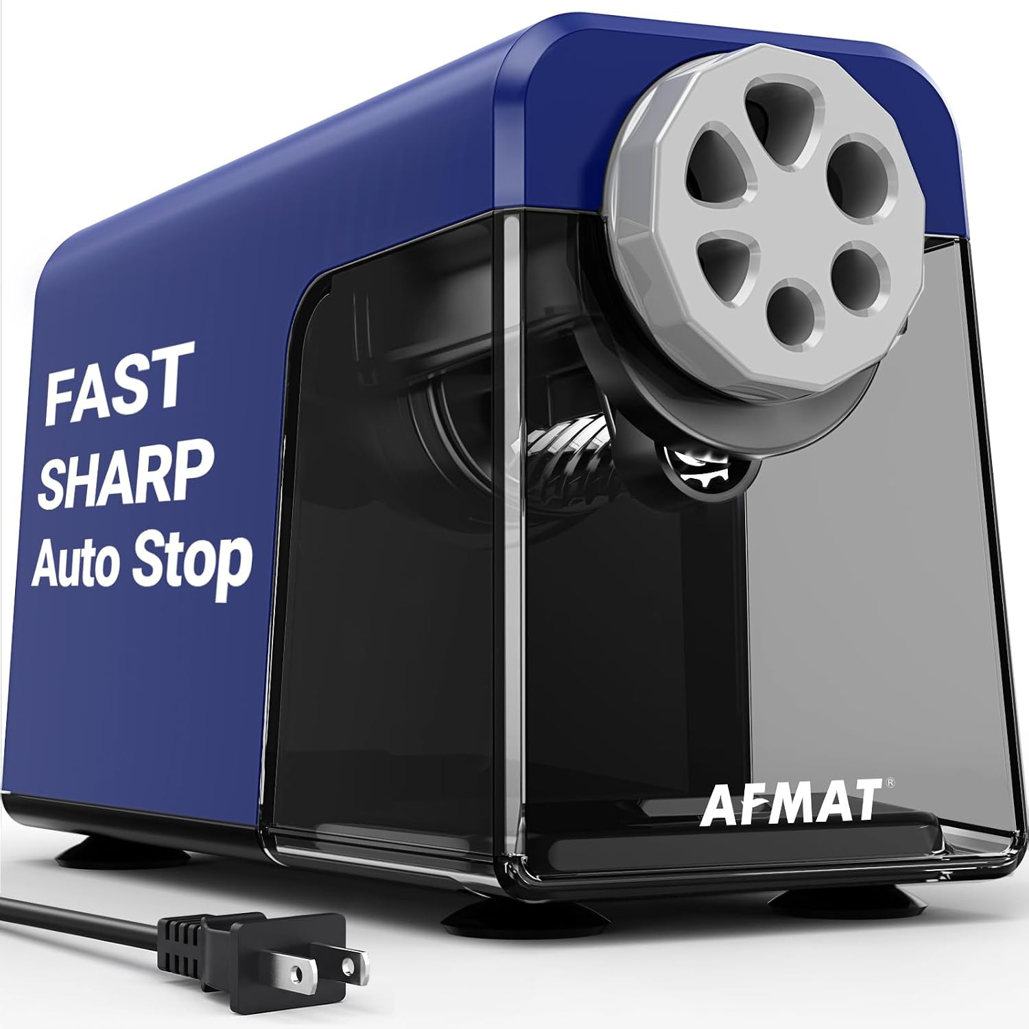 AFMAT Electric Pencil Sharpener Heavy Duty, 6 Holes, Auto Stop Pencil Sharpener