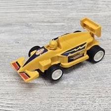 Yellow Plastic Formula Racing #4 Electric Slot Car 1/64 Scale Track Bad Motor