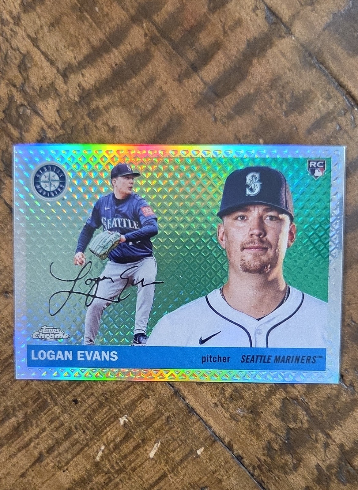 2025 Topps Chrome Platinum Anniversary Logan Evans Diamond Etch Refractor /55