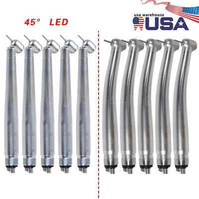 NSK Style Dental 45°Degree LED E-generator/High Speed No LED Handpiece 4 Hole Or