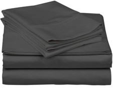 1000 TC EGYPTIAN COTTON GRAY SOLID RV CAMPER & BUNK BED SHEET SET ALL SIZES