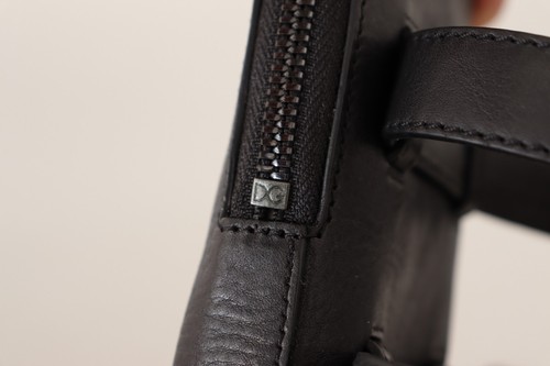 DOLCE & GABBANA Wallet Multi Kit Black Leather Men Purse Double Belt Strap $500 - Picture 5 of 7