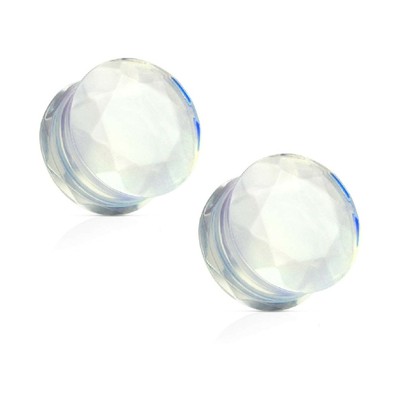Organic Natural Opal Stone Ear Flesh Tunnels Plugs Saddle Double Flare Ear Gauge Organic Natural Opal Stone Ear Flesh Tunnels Plugs Saddle Double Flare Ear Gauge