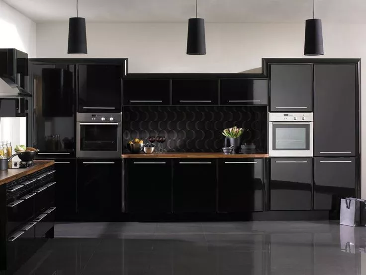 High Gloss Black Vinyl Wrap Kitchen Cabinet Bedroom Furniture Air/bubble  Free