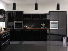 High Gloss Black Vinyl Wrap Kitchen Cabinet Bedroom Furniture Air/bubble Free