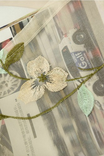 Embroidered Voile Gauze Transparent Tulle Floral Drape Window Treatment 1 Piece - Picture 7 of 9