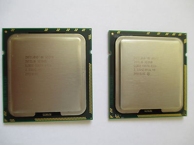Matched Pair of Two (2) Intel Xeon W5590 Quad-Core 3.33GHz SLBGE CPU Processors
