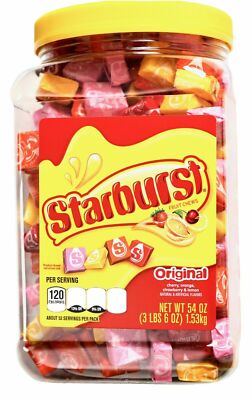 Starburst Original Fruit Chews Cherry Orang Strawberry Lemon 54 Ounce Jar