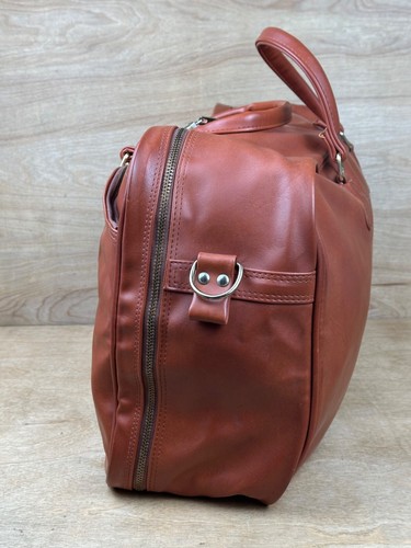 Vintage Soft Leather Samsonite Carry On Travel Overnight Bag Rare, Made in Korea - Picture 9 of 24
