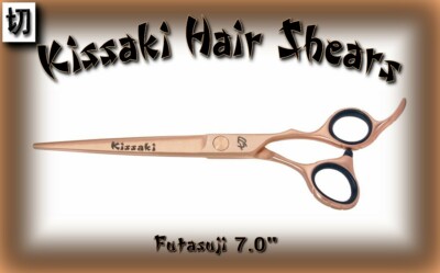 Kissaki Pro Hair Scissors 7.0'' Futasuji Rose Gold Titanium Hair Cutting Shears 