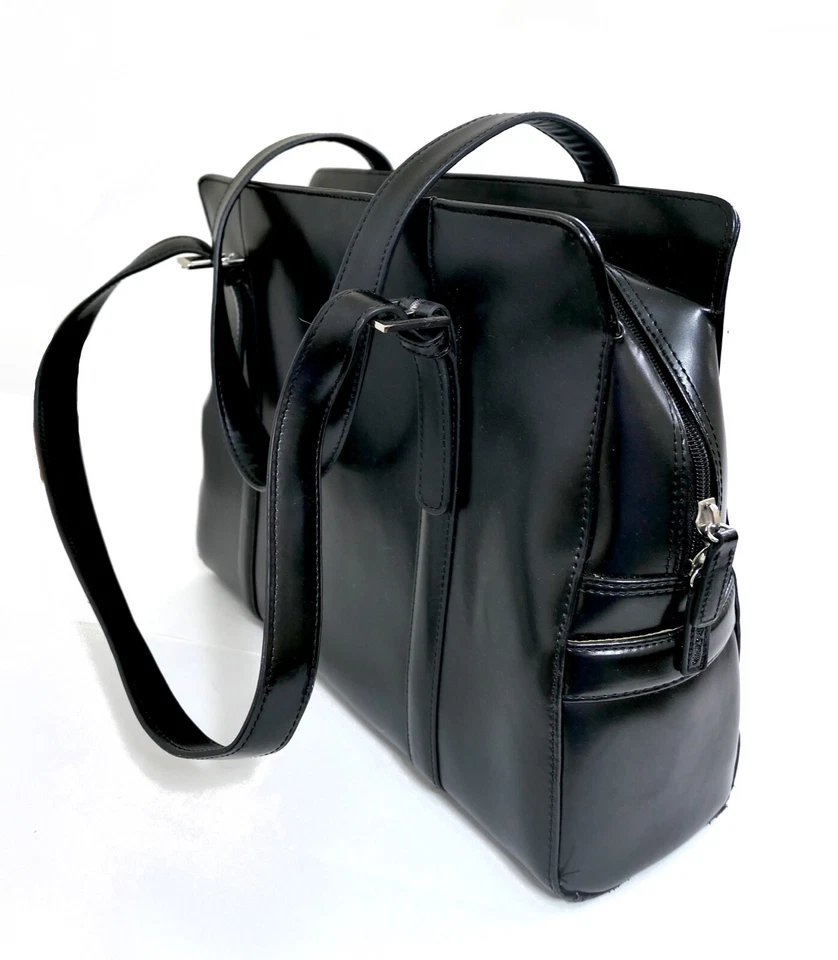 Bolso grande Franklin Covey para computadora portátil cartera maletín mensajero bonito aspecto de cuero  Foto 4 de 4