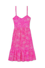 PEP - Women's Sundress Printed Sleeveless Midi Dress - Large - Pink Paradise