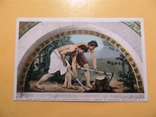 Library of Congress Washington D.C. vintage postcard Labor mural by Pearce