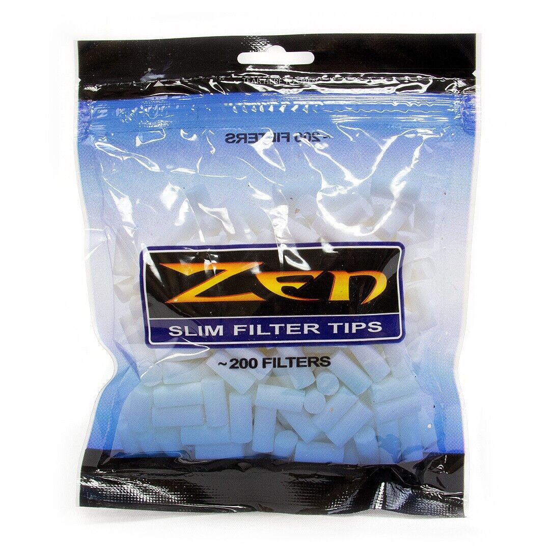 Zen Slim Cigarette Filter Tip Resealable Bag 400 pcs (2 bags). Available Now for 8.95