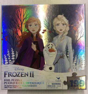 New Disney Frozen 2 Movie ~ 199 Piece Metallic Foil Puzzle Anna Elsa ...