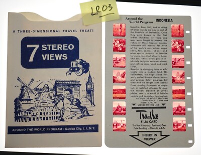 INDONESIA 7 Stereoscopic 3D Views Tru-Vue film card Around the World Program