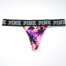 NEW Victoria's Secret VINTAGE 2016 PINK Cotton Thick Logo Thong Panty MEDIUM