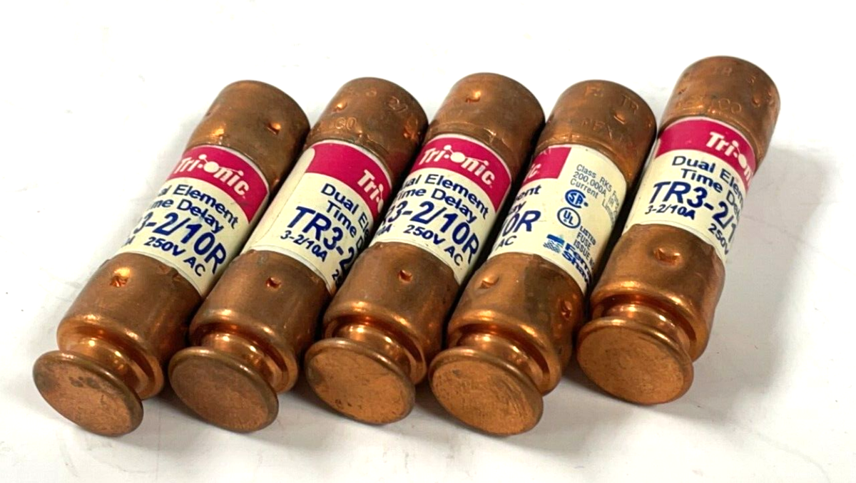 Lot De 10 Fusibles Ferraz Shawmut TR2-1/2R Dual Element Time Delay - Neufs