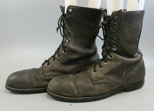 Combat Boots Black Leather Steel Toe 