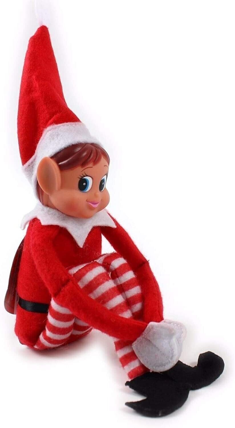 ELFOS COMPORTÁNDOSE MAL 12" ROJO NIÑA TRAVIESA ELFO NAVIDAD ESTANTE JUGUETE DIVERTIDO.
