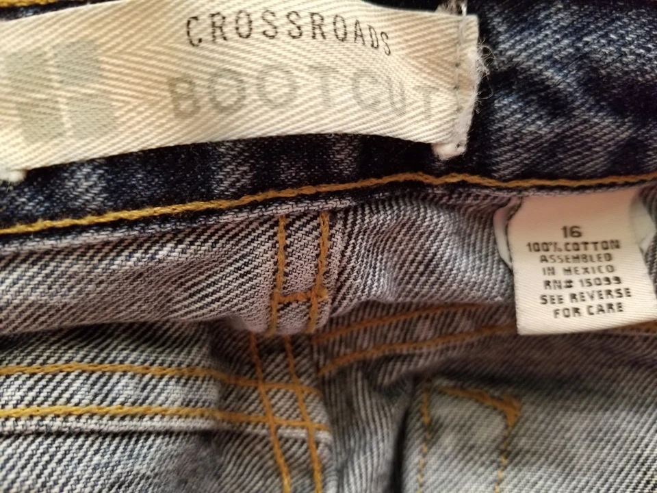 Pantalones de mezclilla Crossroads para mujer talla 16 azul bootcut Foto 2 de 4