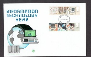 UK GB 1982 FDC -  INFORMATION TECHNOLOGY YEAR -  with description