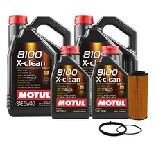 12L Motul 8100 X-CLEAN 5W40 Wix Filter Motor Oil Change Kit API SN
