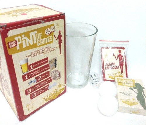 Wembley Pint of Games Drinking Games in One Box Glass Dice Cards Balls  - Picture 1 of 5