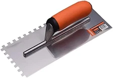 Edward Tools Squared Notch Tile and Flooring Trowel - 1/4” X 1/4” X 1/4” Pro Gra