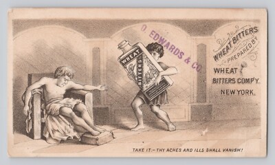 Victorian Trade Card Wheat Bitters Co New York Medical Quackery Malaria Tonic