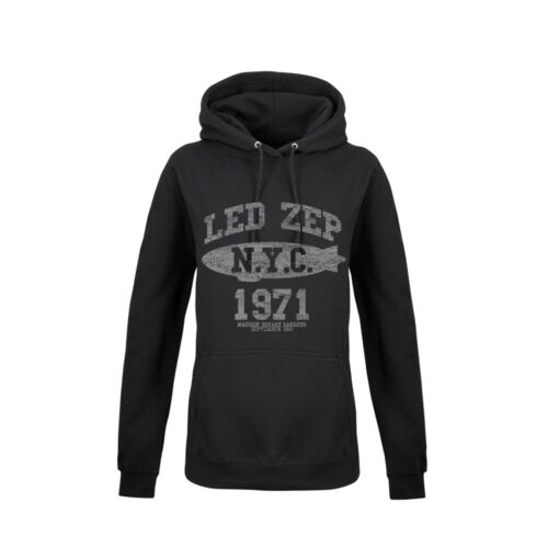 LED ZEPPELIN - LZ COLLEGE (BLACK) None Girls Hooded Pouch Sweat Small - Foto 1 di 1