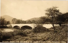 Bridge over Deerfield River at Charlemont MA RPPC Real Photo Postcard 1907-18