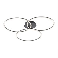 LED Deckenlampe Schwarz Lichtfarbe Warmweiß Dimmbar Ringe Ringform Modern Licht
