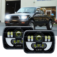 Pair 5x7" 7x6" LED Headlight Hi/Lo DRL Fit Toyota Pickup 82-95 Tacoma 1995-1997